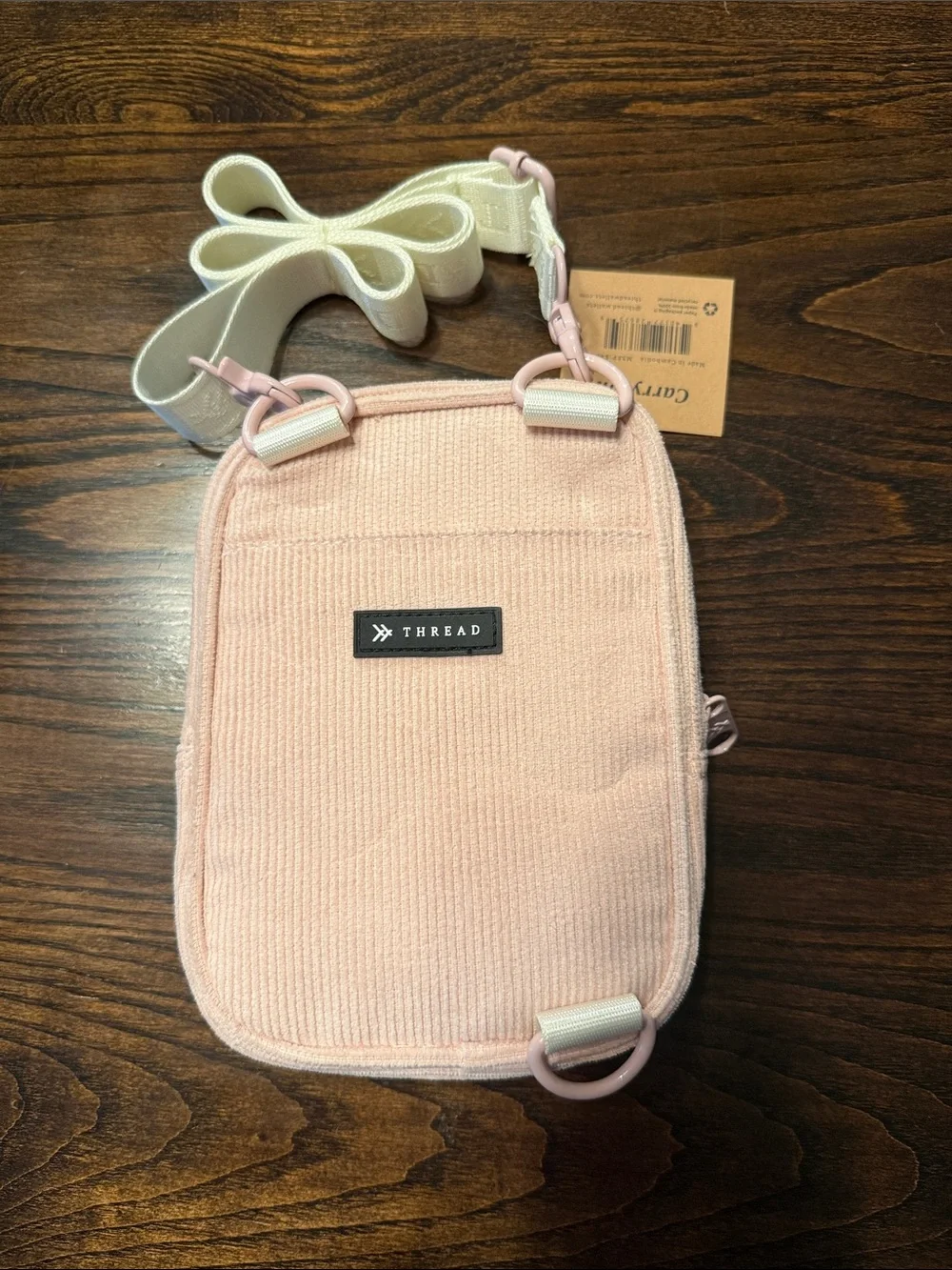 Thread Travel Crossbody Bag in Blush Pink